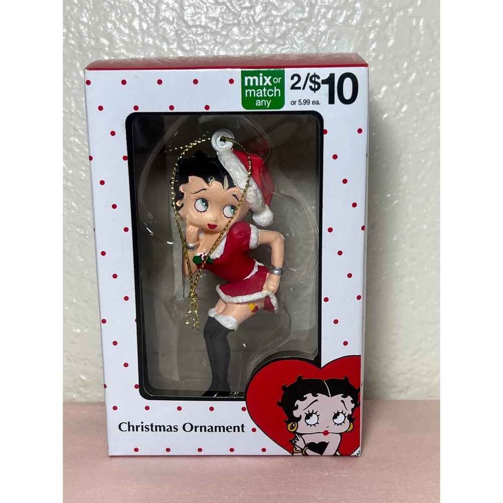 Betty Boop Christmas Ornament Kurt S Adler Santa Outfit Red Dress 2012 New Box